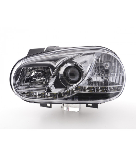 Phares - Phare Daylight LED look DRL VW Golf 4 type 1J 98-03 chromé pour