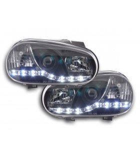 Phares - Phare Daylight LED look DRL VW Golf 4 type 1J 98-03 noir pour conduite