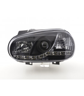 Phares - Phare Daylight LED look DRL VW Golf 4 type 1J 98-03 noir pour conduite