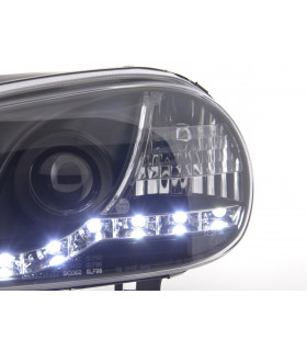 Phares - Phare Daylight LED look DRL VW Golf 4 type 1J 98-03 noir pour conduite