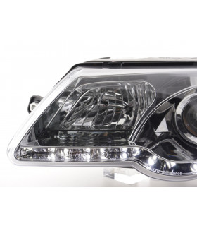 Phares - Phare Daylight LED look DRL VW Passat type 3C 05- chromé pour conduite