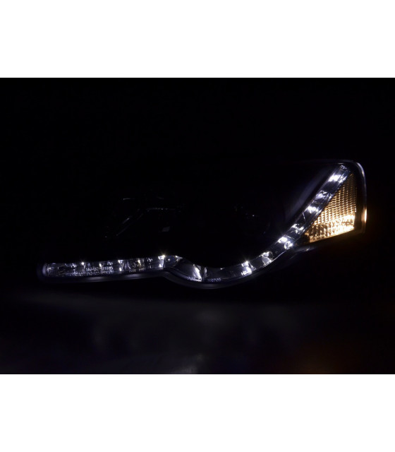 Phares - Phare Daylight LED look DRL VW Passat type 3C 05- noir pour conduite à