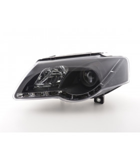 Phares - Phare Daylight LED look DRL VW Passat type 3C 05- noir pour conduite à