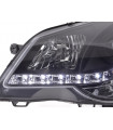 Phares - Phare Daylight LED look DRL VW Polo type 9N3 05-09 noir pour conduite