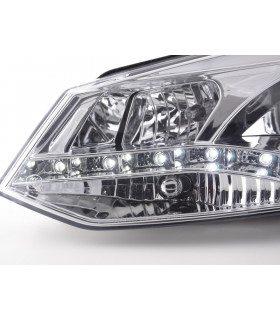 Phares - Phare Daylight LED look DRL VW Polo type 6R 2010- chromé pour conduite