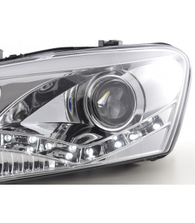 Phares - Phare Daylight LED look DRL VW Polo type 6R 2010- chromé pour conduite