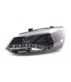 Phares - Phare Daylight LED look DRL VW Polo type 6R 2010- noir pour conduite à