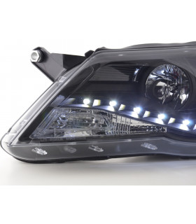 Phares - Phare Daylight LED look DRL VW Tiguan 07-11 noir pour conduite à