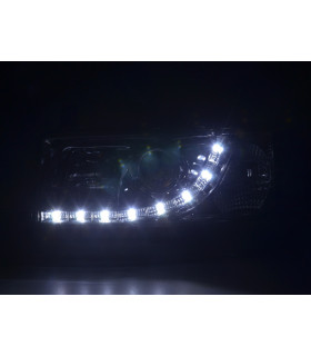 Phares - Phare Daylight LED look DRL VW Bus type T4 90-96 chromé pour conduite