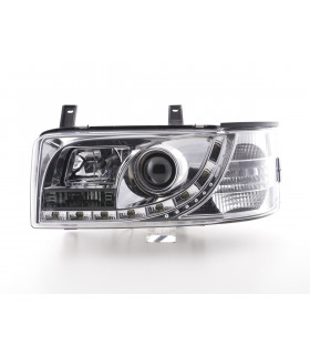 Phares - Phare Daylight LED look DRL VW Bus type T4 90-96 chromé pour conduite