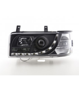 Phares - Phare Daylight LED look DRL Bus VW type T4 90-96 noir pour conduite à