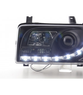 Phares - Phare Daylight LED look DRL Bus VW type T4 90-96 noir pour conduite à