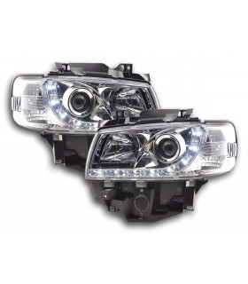 Phares - Phare Daylight LED look DRL Bus VW type T4 96-03 chromé pour conduite