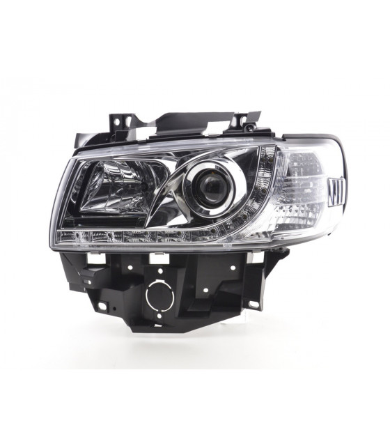 Phares - Phare Daylight LED look DRL Bus VW type T4 96-03 chromé pour conduite