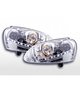 Phares - Phare Daylight LED Feux de jour LED VW Golf 5 type 1K 03-08 chrome