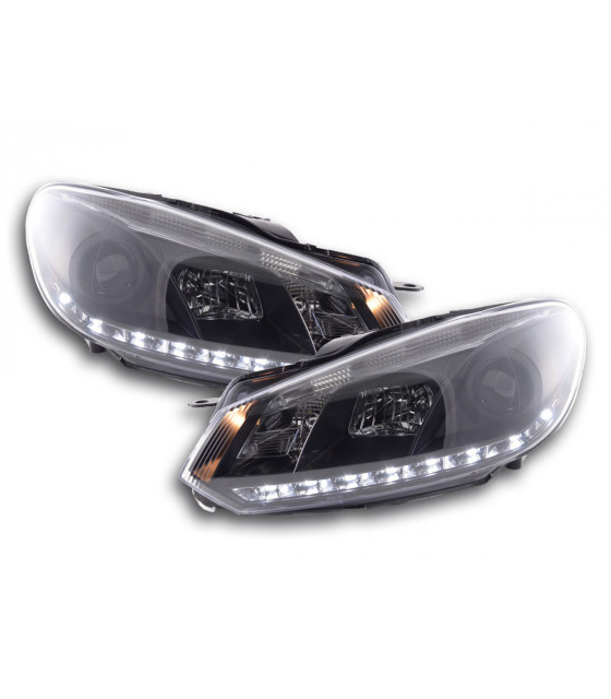 Phares - Phare Daylight LED feux diurnes VW Golf 6 type 1K 08- noir pour