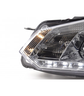 Phares - Phare Daylight LED Feux de jour LED VW Golf 6 type 1K 08- chrome pour