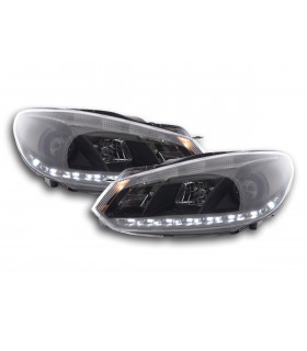 Phares - Phare Daylight LED feux diurnes VW Golf 6 type 1K 08- noir pour