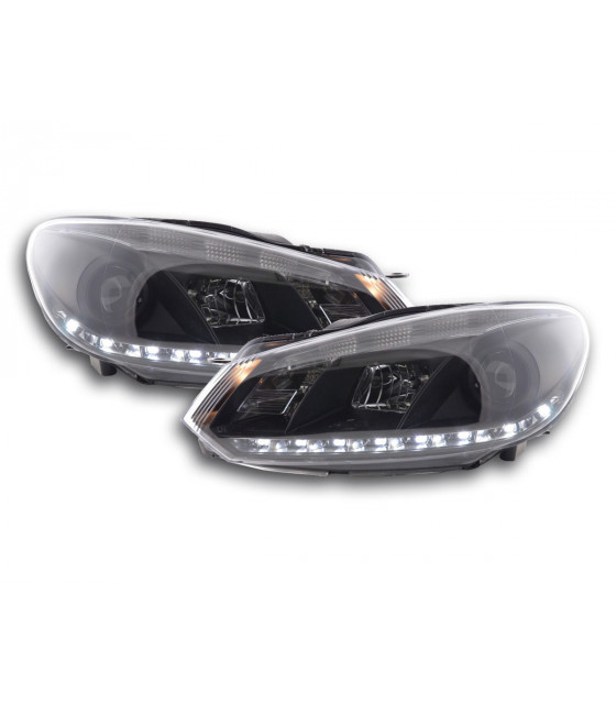 Phares - Phare Daylight LED feux diurnes VW Golf 6 type 1K 08- noir pour