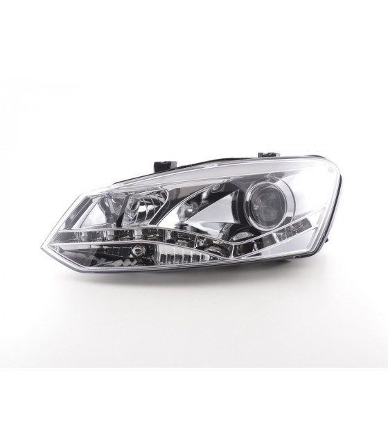 Phares - Phare Daylight LED Feux de jour LED VW Polo 6R 09- chromés pour