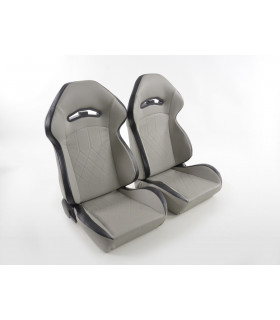 Sièges sport - Sièges sport FK Sièges auto demi-coque en cuir synthétique gris