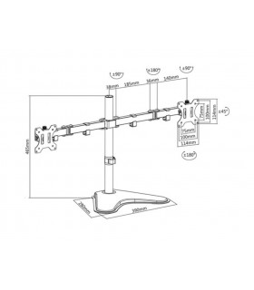 Accessoires informatiques - Support de bureau pour moniteur 2 ecrans jusqu'a 32