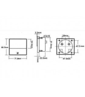 Electronique - VOLTMETRE ANALOGIQUE DE TABLEAU 30V CC / 70 x 60mm…