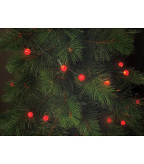 Guirlandes lumineuses - Cherry Light LED - 12 m - 120 lampes rouges - fil vert