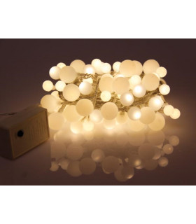 Guirlandes lumineuses - Decolight LED - 6 m - 90 boules - blanc chaud - cable