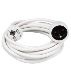 Cordons d'alimentation cables - RALLONGE - 5 m - BLANC - 3G1.