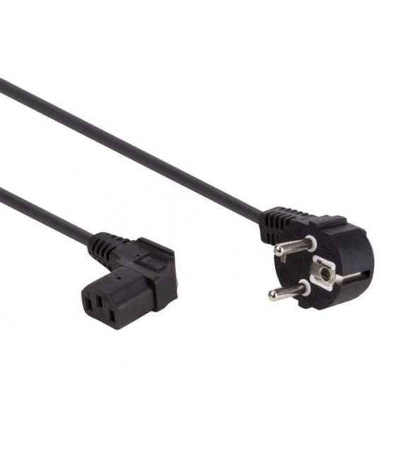 Cordons d'alimentation cables - CABLE D'ALIMENTATION NOIR CEE 7/7 90° C13 90° L