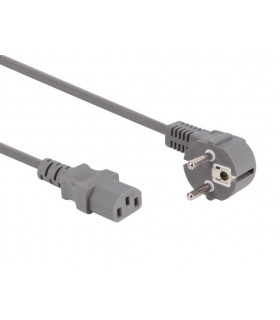 Cordons d'alimentation cables - CABLE D'ALIMENTATION GRIS CEE 7/7 90° C13 L 3.