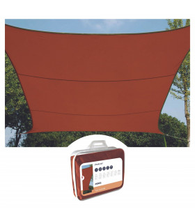 Voiles solaires - VOILE SOLAIRE - CARRE - 5 x 5 m - COULEUR TERRACOTTA…