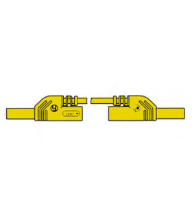 Cables de mesure - CORDON DE MESURE ISOLE 4mm 25cm AVEC REPRISE - JAUNE