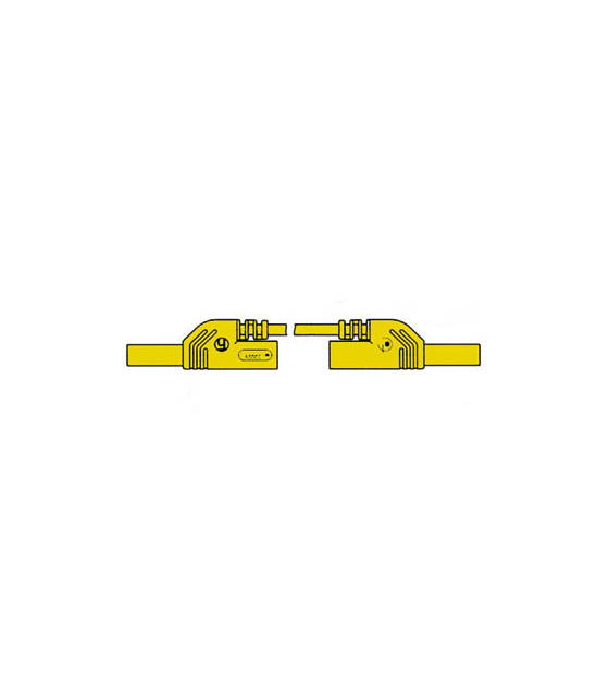 Cables de mesure - CORDON DE MESURE ISOLE 4mm 25cm AVEC REPRISE - JAUNE