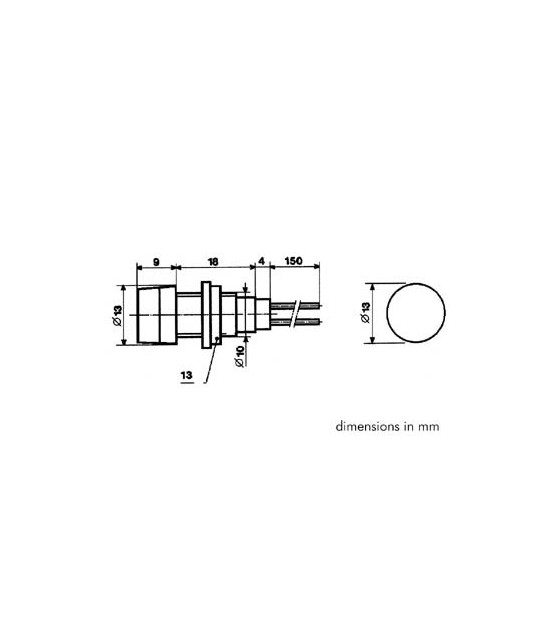 Voyants pour panneaux de controle lampes miniatures - VOYANT ROND 13mm 12V