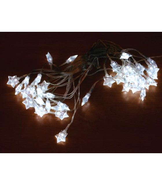 Guirlandes lumineuses - Novastarlight LED - 10 m - 40 etoiles - blanc - cable