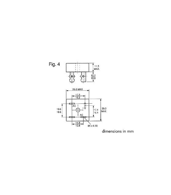 Semi-conducteurs - PONT DE REDRESSEMENT 100V-25A KBPC2501…