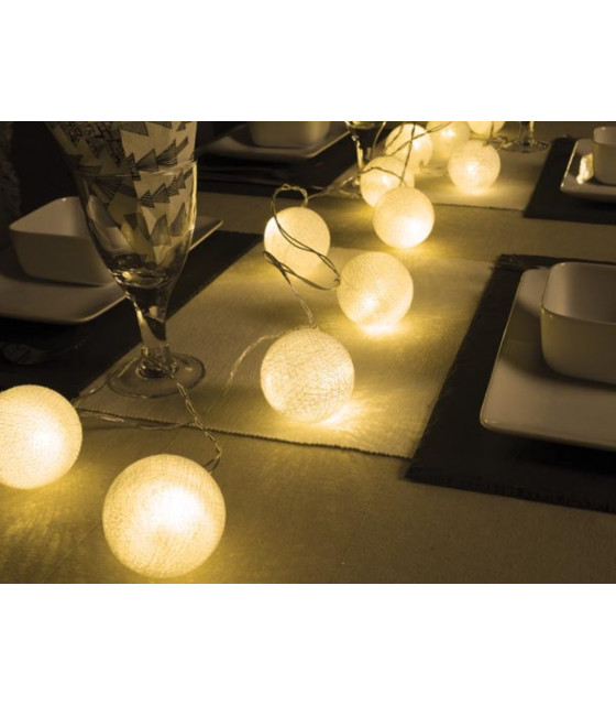 Accessoires - Partylight LED - 10 m - 20 white balls - warm white lamps -