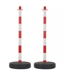 Signalisation - POTEAU EN PLASTIQUE POUR CHAINE DE SIGNALISATION - ROUGE/BLANC