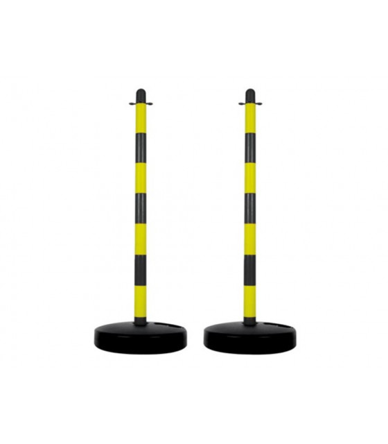 Signalisation - POTEAU EN PLASTIQUE POUR CHAINE DE SIGNALISATION - JAUNE/NOIR -