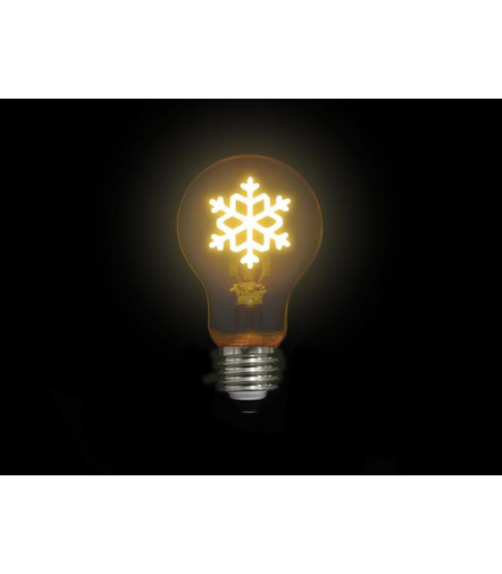 Decoration - Deco bulb - ampoule LED - filament dore en forme de flocon de