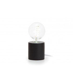 Decoration - Pied de de lampe cylindrique - ciment noir - cable 150cm -