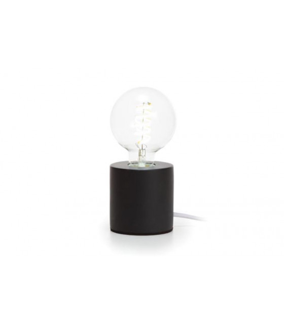 Decoration - Pied de de lampe cylindrique - ciment noir - cable 150cm -