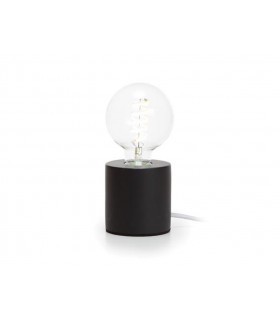 Decoration - Pied de de lampe cylindrique - ciment noir - cable 150cm -