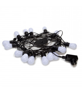 Guirlandes lumineuses - TUYA LED - 15 m - 15 lampes multicolores - cable noir -