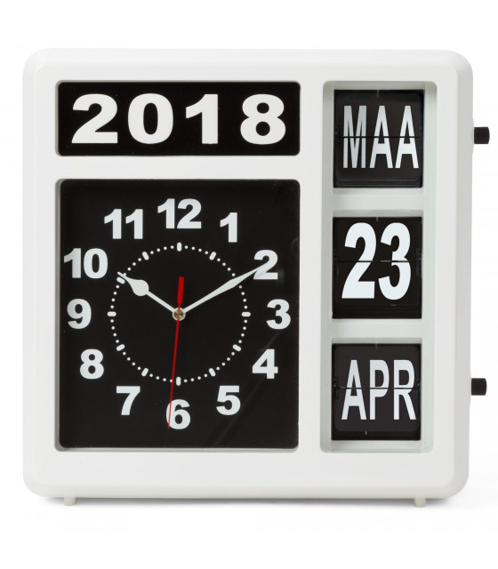 Horloges alarmes - HORLOGE MURALE A CHIFFRES SAUTANTS AVEC CALENDRIER - 31 x 31