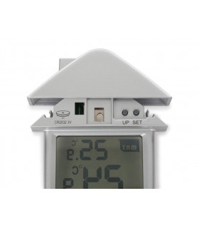 Stations meteo - THERMOMETRE DE FENETRE TRANSPARENT AVEC INDICATIONS MIN/MAX…