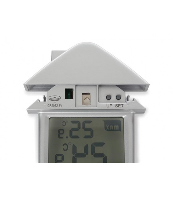 Stations meteo - THERMOMETRE DE FENETRE TRANSPARENT AVEC INDICATIONS MIN/MAX…