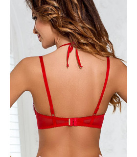 Lingerie Sexy - Soutien-gorge demi-bonnet rouge model 51594 Axami